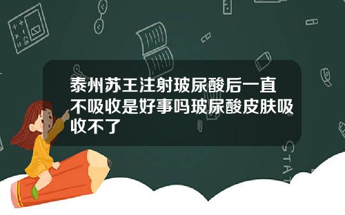 泰州苏王注射玻尿酸后一直不吸收是好事吗玻尿酸皮肤吸收不了
