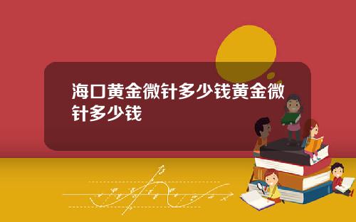 海口黄金微针多少钱黄金微针多少钱