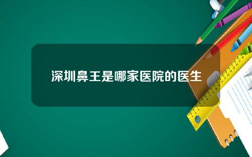 深圳鼻王是哪家医院的医生
