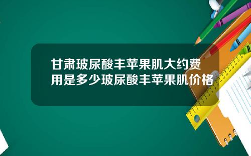 甘肃玻尿酸丰苹果肌大约费用是多少玻尿酸丰苹果肌价格