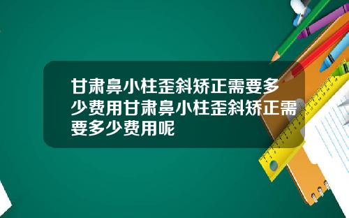 甘肃鼻小柱歪斜矫正需要多少费用甘肃鼻小柱歪斜矫正需要多少费用呢
