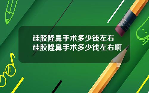 硅胶隆鼻手术多少钱左右 硅胶隆鼻手术多少钱左右啊
