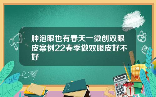 肿泡眼也有春天一微创双眼皮案例22春季做双眼皮好不好
