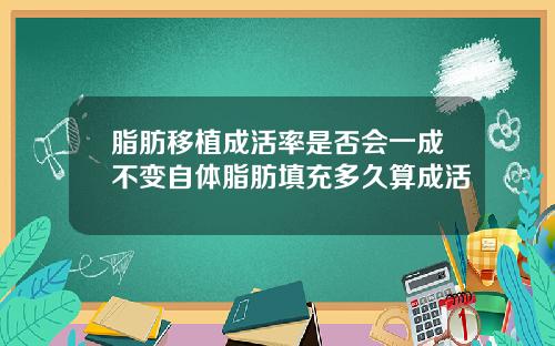 脂肪移植成活率是否会一成不变自体脂肪填充多久算成活