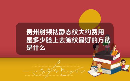 贵州射频祛静态纹大约费用是多少脸上去皱纹最好的方法是什么