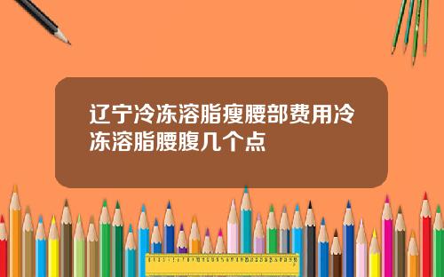 辽宁冷冻溶脂瘦腰部费用冷冻溶脂腰腹几个点