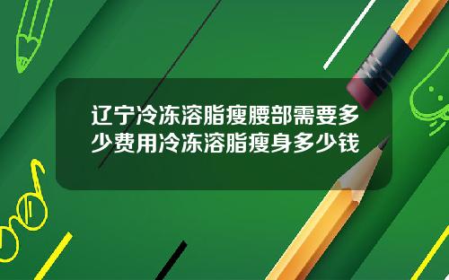 辽宁冷冻溶脂瘦腰部需要多少费用冷冻溶脂瘦身多少钱