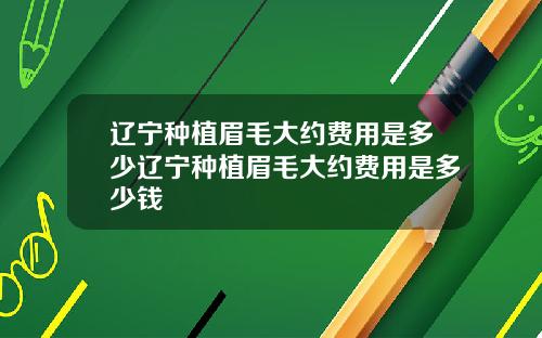 辽宁种植眉毛大约费用是多少辽宁种植眉毛大约费用是多少钱