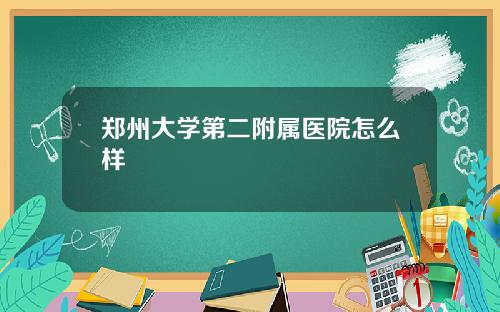 郑州大学第二附属医院怎么样