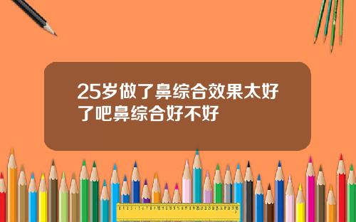 25岁做了鼻综合效果太好了吧鼻综合好不好