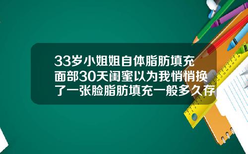 33岁小姐姐自体脂肪填充面部30天闺蜜以为我悄悄换了一张脸脂肪填充一般多久存活