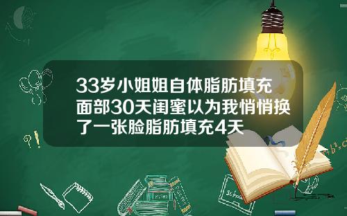 33岁小姐姐自体脂肪填充面部30天闺蜜以为我悄悄换了一张脸脂肪填充4天