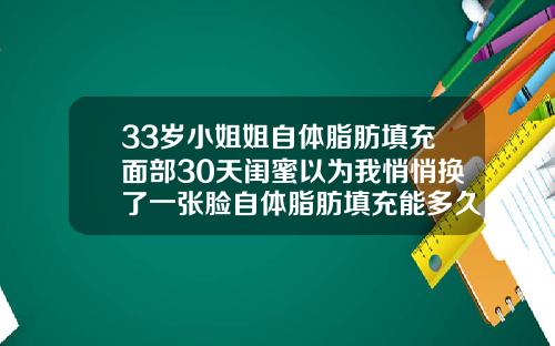 33岁小姐姐自体脂肪填充面部30天闺蜜以为我悄悄换了一张脸自体脂肪填充能多久恢复好
