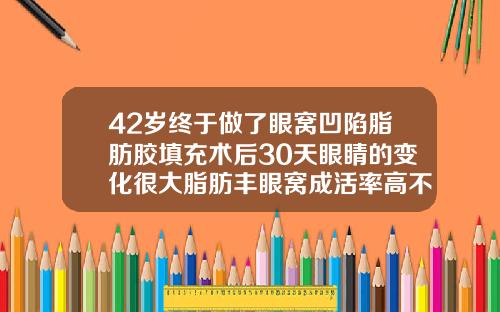 42岁终于做了眼窝凹陷脂肪胶填充术后30天眼睛的变化很大脂肪丰眼窝成活率高不高