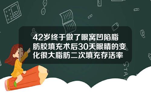 42岁终于做了眼窝凹陷脂肪胶填充术后30天眼睛的变化很大脂肪二次填充存活率