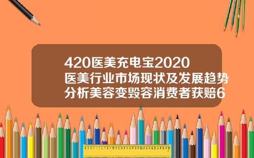 420医美充电宝2020医美行业市场现状及发展趋势分析美容变毁容消费者获赔6万余元