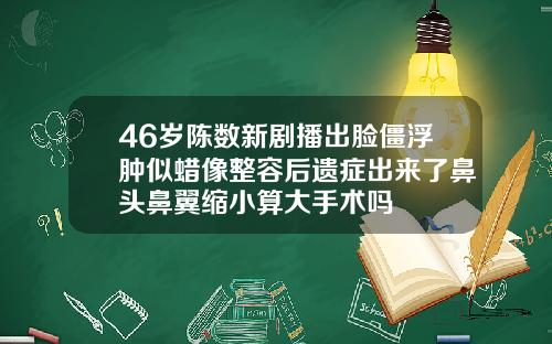 46岁陈数新剧播出脸僵浮肿似蜡像整容后遗症出来了鼻头鼻翼缩小算大手术吗