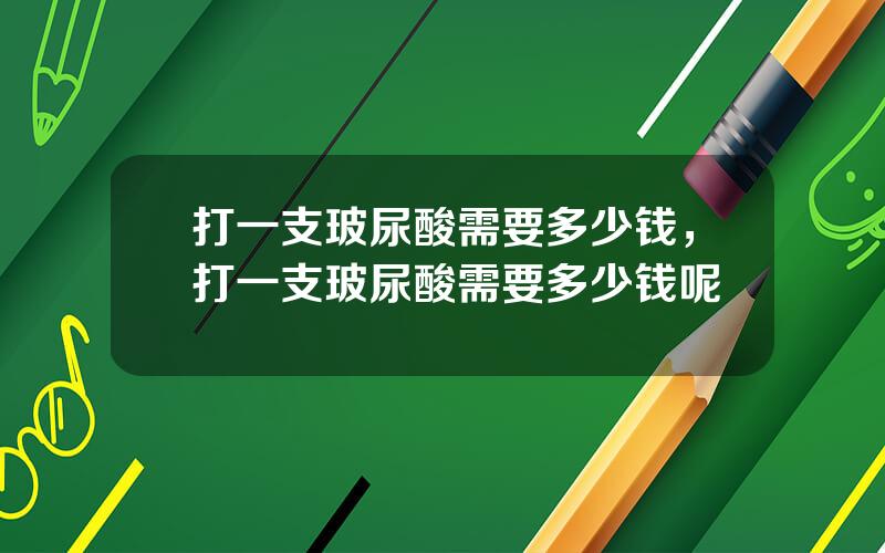 打一支玻尿酸需要多少钱，打一支玻尿酸需要多少钱呢