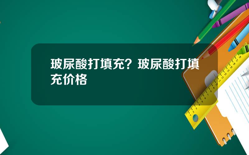 玻尿酸打填充？玻尿酸打填充价格